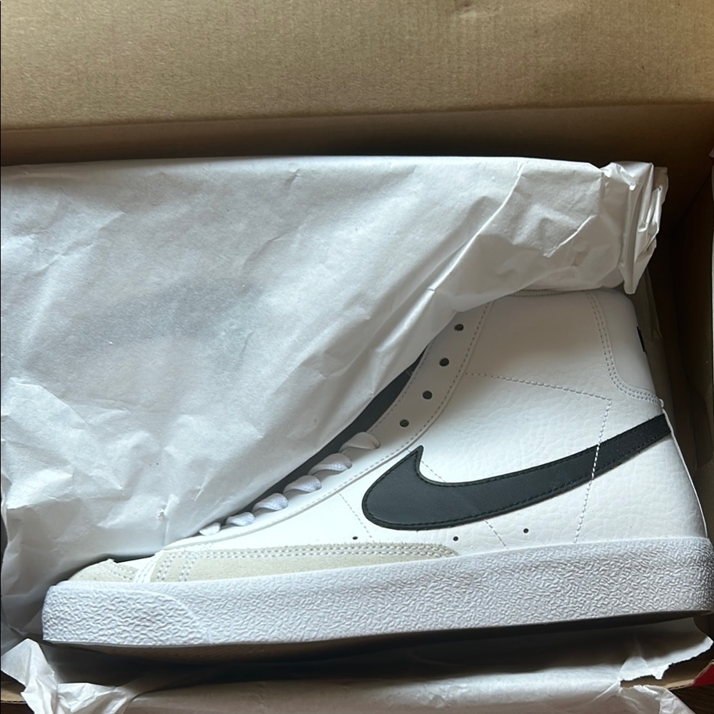 Nike White and Black  High-Top Sneakers